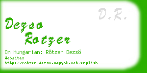 dezso rotzer business card